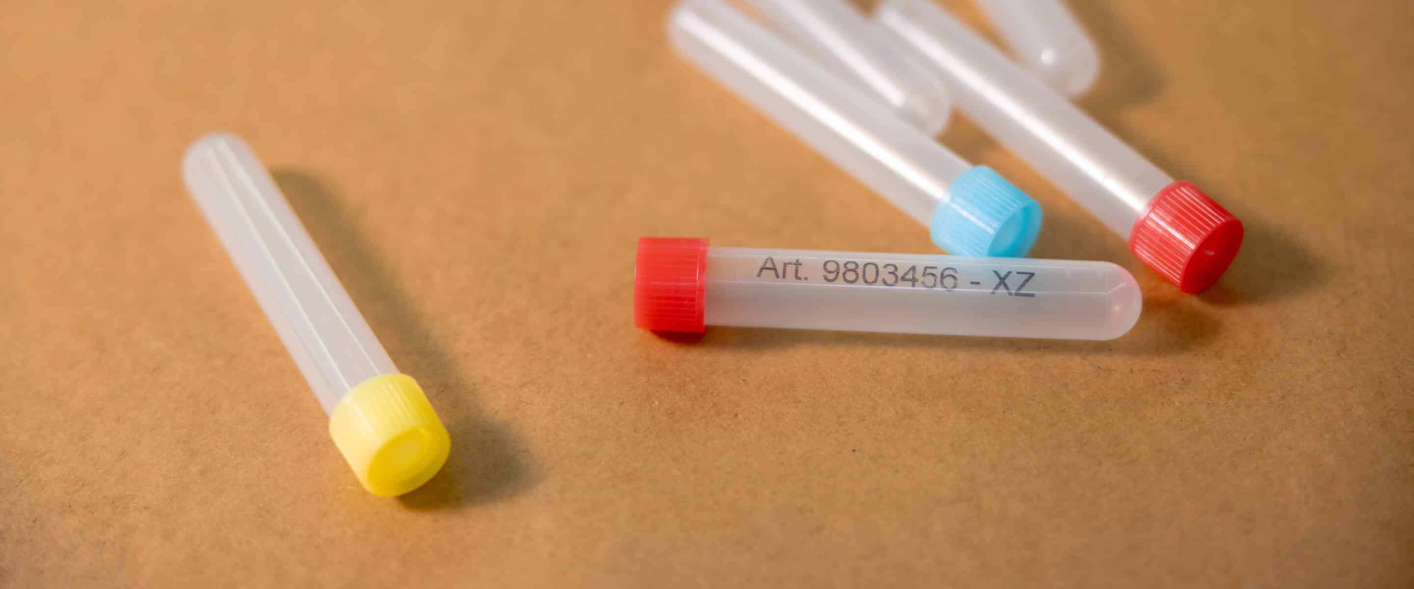 Tubos de muestra con número de artículo