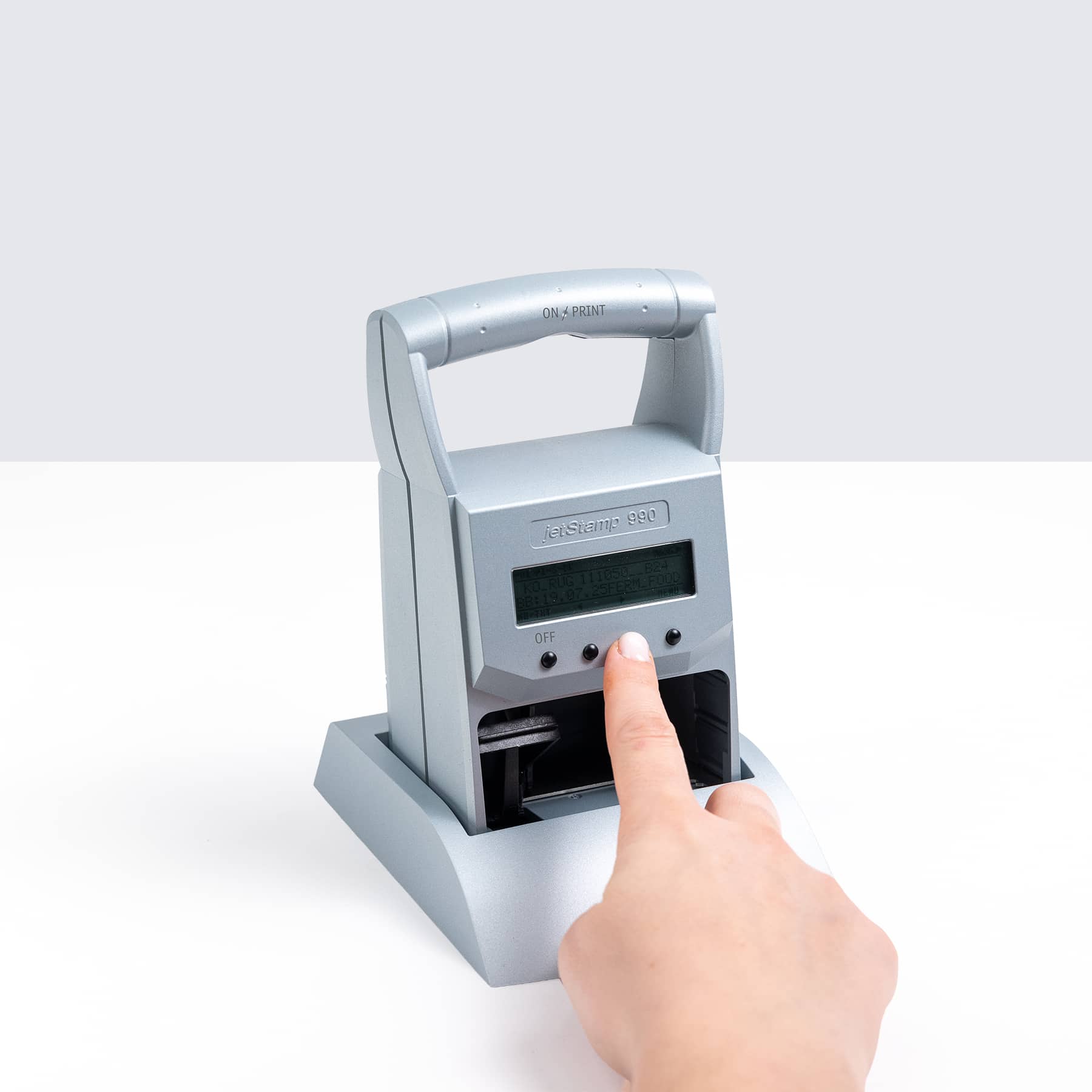 REINER jetStamp 990 mit Bedienung per Knopfdruck