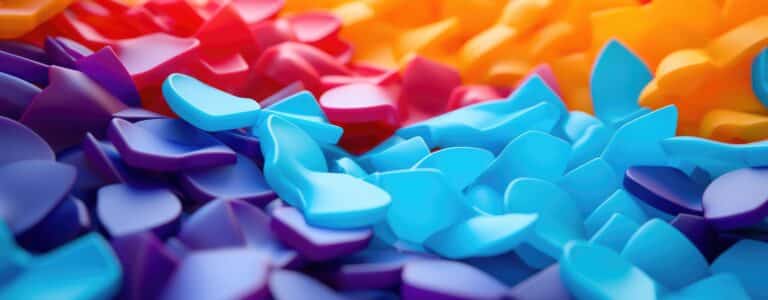 Granulés plastiques colorés de différentes couleurs