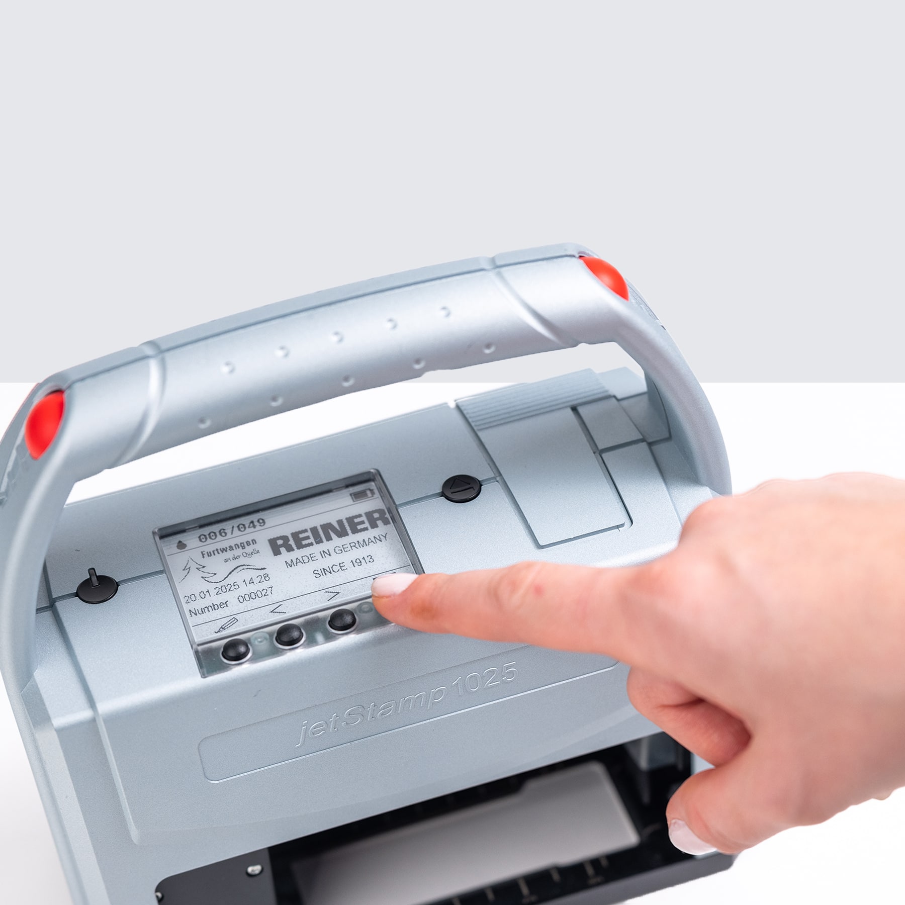 Einstellungen und Druckbildauswahl am REINER jetStamp 1025
